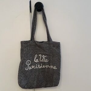 Le Vie Parisienne Bag Navy blue fabric texture cabas tote